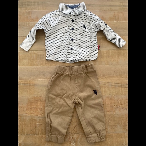 3 piece set English Laundry Baby boys collared khaki pants toddler clothes - Picture 3 of 11
